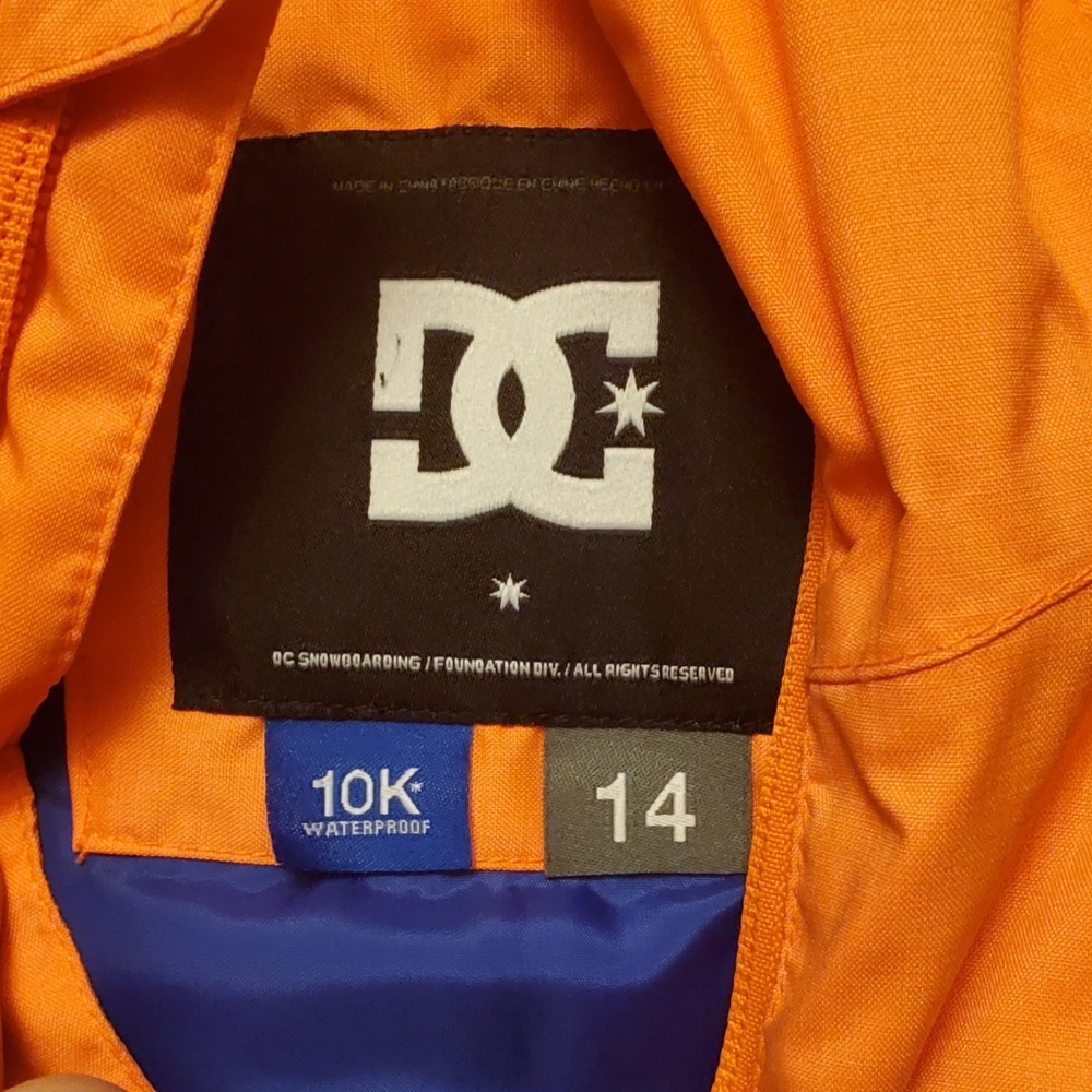 DC 10K Waterproof Snowboarding Boarding Vibrant Orange and Blue Winter Jacket 14 - Picture 2 of 5